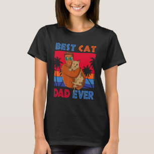 retro beste kat papa ooit kostuum kat eigenaar t-shirt
