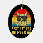 Retro  beste kat vader ooit bult voor vader keramisch ornament (Rechts)