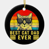 Retro  beste kat vader ooit bult voor vader keramisch ornament (Voorkant)