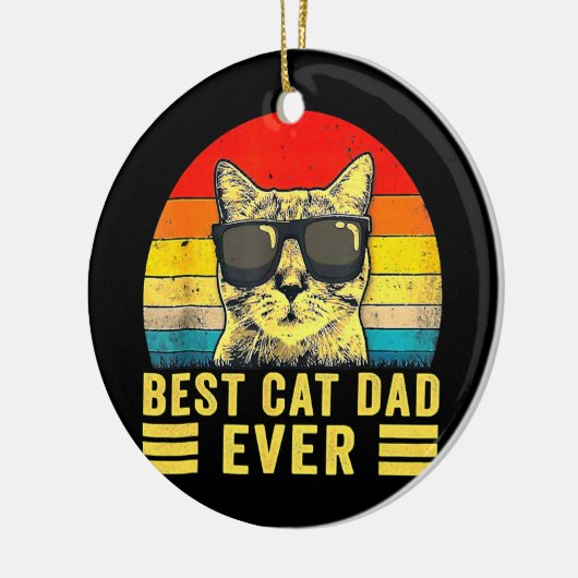 Retro  beste kat vader ooit bult voor vader keramisch ornament (Links)