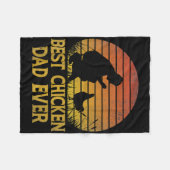 Retro Beste Kip Papa Ooit Kip Papa Fleece Deken (Voorkant (Horizontaal))