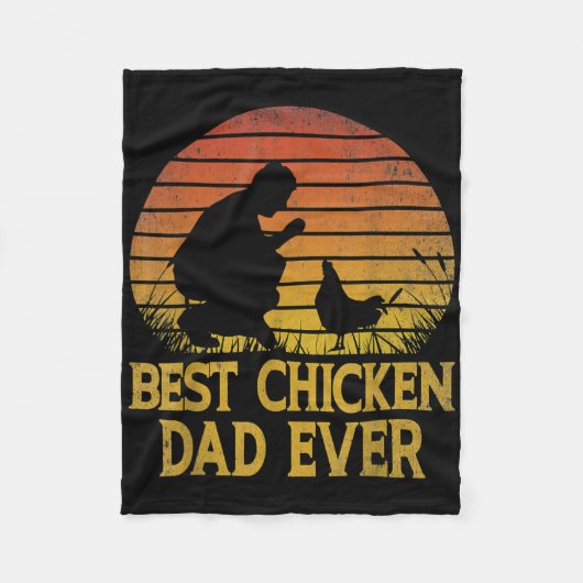 Retro Beste Kip Papa Ooit Kip Papa Fleece Deken (Voorkant)