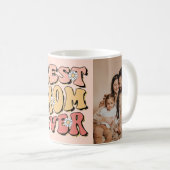 Retro beste mam ooit aangepaste foto koffiemok (Voorkant rechts)