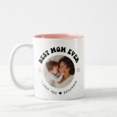 Retro Beste Mam Ooit | Foto Tweekleurige Koffiemok (Links)