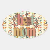  Retro Beste Mam Ovale Sticker (Voorkant)
