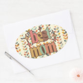 Retro Beste Mam Ovale Sticker (Envelop)