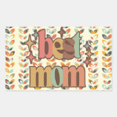Retro Beste Mam Rechthoekige Sticker (Voorkant)