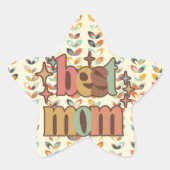 Retro Beste Mam Ster Sticker (Voorkant)