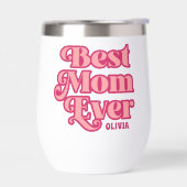 Retro Beste Mama Ooit Roze Groovy Moederdag Gift (Links)