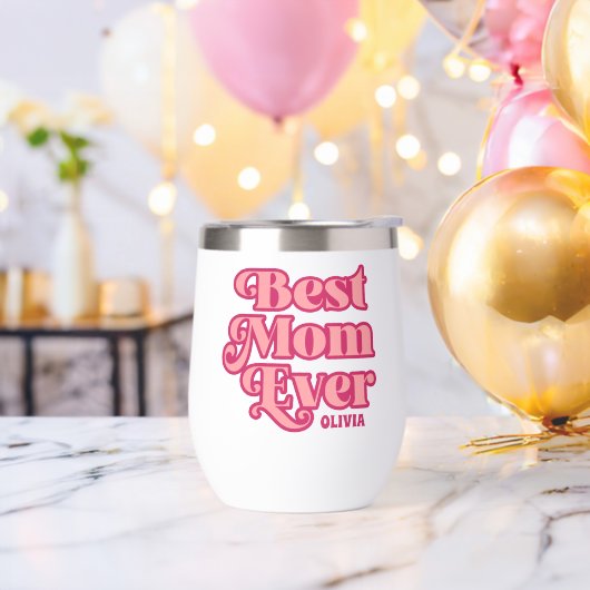 Retro Beste Mama Ooit Roze Groovy Moederdag Gift (Vrijgezellenfeest)