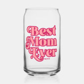 Retro Beste Mama Ooit Roze Groovy Moederdag Gift Blikvorm Glas (Voorkant)