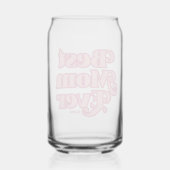 Retro Beste Mama Ooit Roze Groovy Moederdag Gift Blikvorm Glas (Achterkant)
