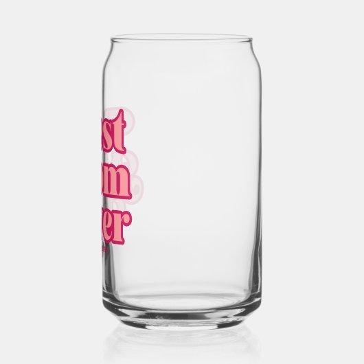 Retro Beste Mama Ooit Roze Groovy Moederdag Gift Blikvorm Glas (Links)