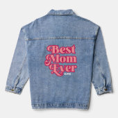 Retro Beste Mama Ooit Roze Groovy Moederdag Gift Denim Jacket (Achterkant)