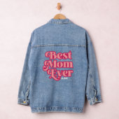 Retro Beste Mama Ooit Roze Groovy Moederdag Gift Denim Jacket (Hangar)
