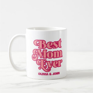 Retro Beste Mama Ooit Roze Groovy Moederdag Gift Koffiemok