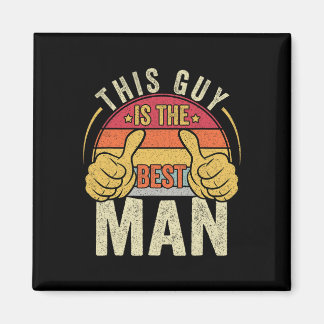 Retro Beste Man Bruiloftsbruidsschat Bach Magneet