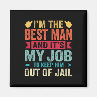 Retro Beste Man Bruiloftsbruidsschat Bach Magneet