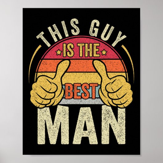 Retro Beste Man Bruiloftsbruidsschat Bach Poster (Voorkant)