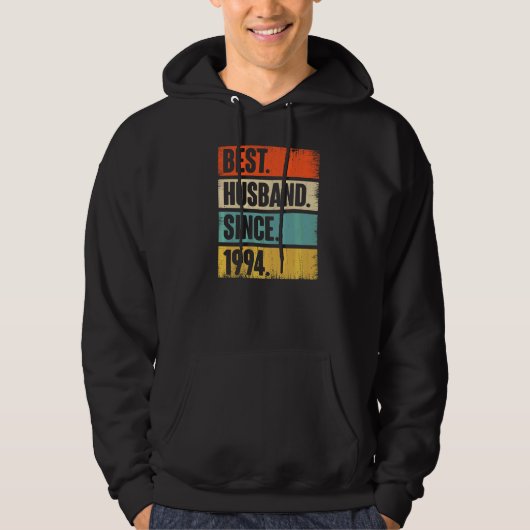 Retro Beste man sinds 1994 28th Wedding Anivers Hoodie (Voorkant)