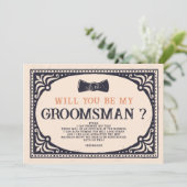 Retro Beste Man Voorstel Kaart (Staand voorkant)