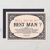 Retro  Beste Man Voorstel Kaart (Voorkant / Achterkant)