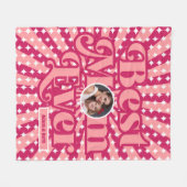 Retro beste moeder ooit gepersonaliseerde foto Moe Fleece Deken (Voorkant (Horizontaal))