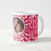 Retro beste moeder ooit gepersonaliseerde foto Moe Grote Koffiekop (Voorkant rechts)