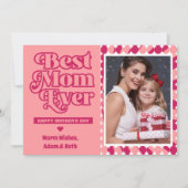 Retro beste moeder ooit gepersonaliseerde foto Moe Kaart (Voorkant)