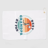 Retro Beste opa op de dag van de Aangepaste vaders Golfhanddoek (Horizontaal)