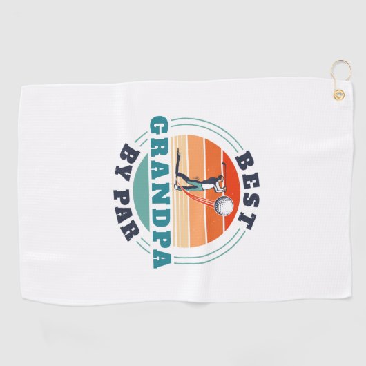 Retro Beste opa op de dag van de Aangepaste vaders Golfhanddoek (Horizontaal)