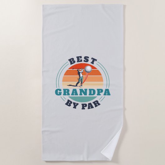 Retro Beste opa op de dag van de Aangepaste vaders Strandlaken (Voorkant)