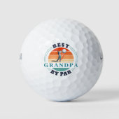 Retro Beste opa op Par Custom Fathers Day Logo Golfballen (Voorkant)
