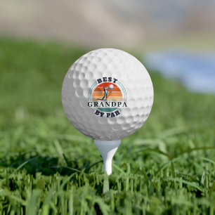 Retro Beste opa op Par Custom Fathers Day Logo Golfballen