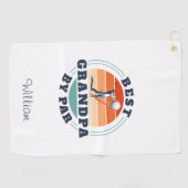 Retro Beste opa op vaderdag toevoegen Naam Golfhanddoek (Horizontaal)