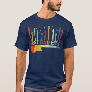 Retro Beste pap Oog Guitar Lover Guitarist T-shirt