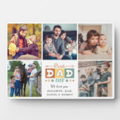 Retro Beste Papa Ooit Aangepaste Foto Collage Fotoplaat (voorkant)
