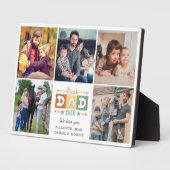 Retro Beste Papa Ooit Aangepaste Foto Collage Fotoplaat (Zijkant)