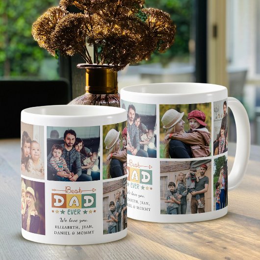 Retro Beste Papa Ooit Aangepaste Foto Collage Koffiemok