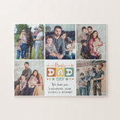 Retro Beste Papa Ooit Aangepaste Foto Collage Legpuzzel (Horizontaal)