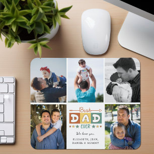 Retro Beste Papa Ooit Aangepaste Foto Collage Muismat