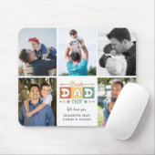 Retro Beste Papa Ooit Aangepaste Foto Collage Muismat (Met muis)