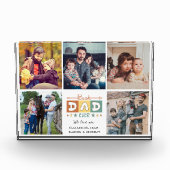 Retro Beste Papa Ooit Aangepaste Foto Collage Plaq (Voorkant)