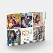Retro Beste Papa Ooit Aangepaste Foto Collage Plaq (Links)