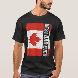 Retro Beste Papa Ooit Canada Vlag Papa Canadees Ve T-shirt