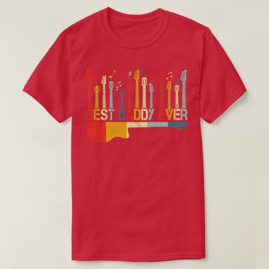 Retro  Beste Papa ooit Guitar Lover Guitari T-shirt (Design voorkant)