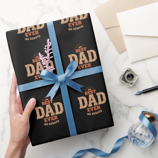 Retro Beste Papa Ooit Inpakpapier (Geschenken)