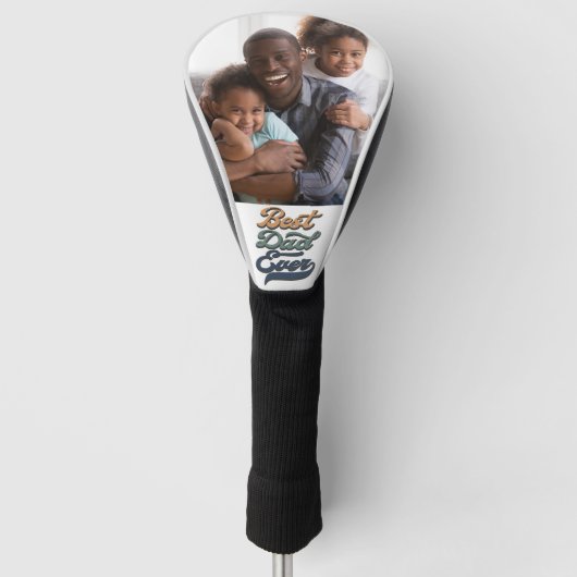 Retro beste papa ooit Vaderdag foto Golfheadcover (Voorkant)