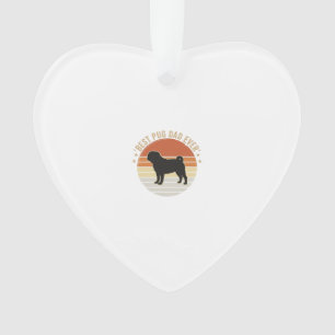 Retro Beste Pug Vader Ooit Hond Liefhebber Shirt O Ornament