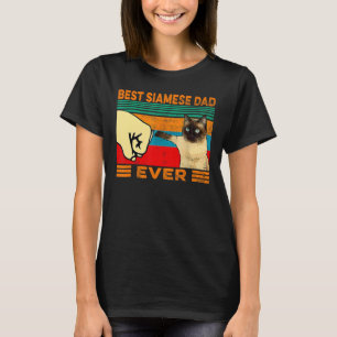 Retro Beste Siamese Kat Pap Ooster Fist Bump T-shirt